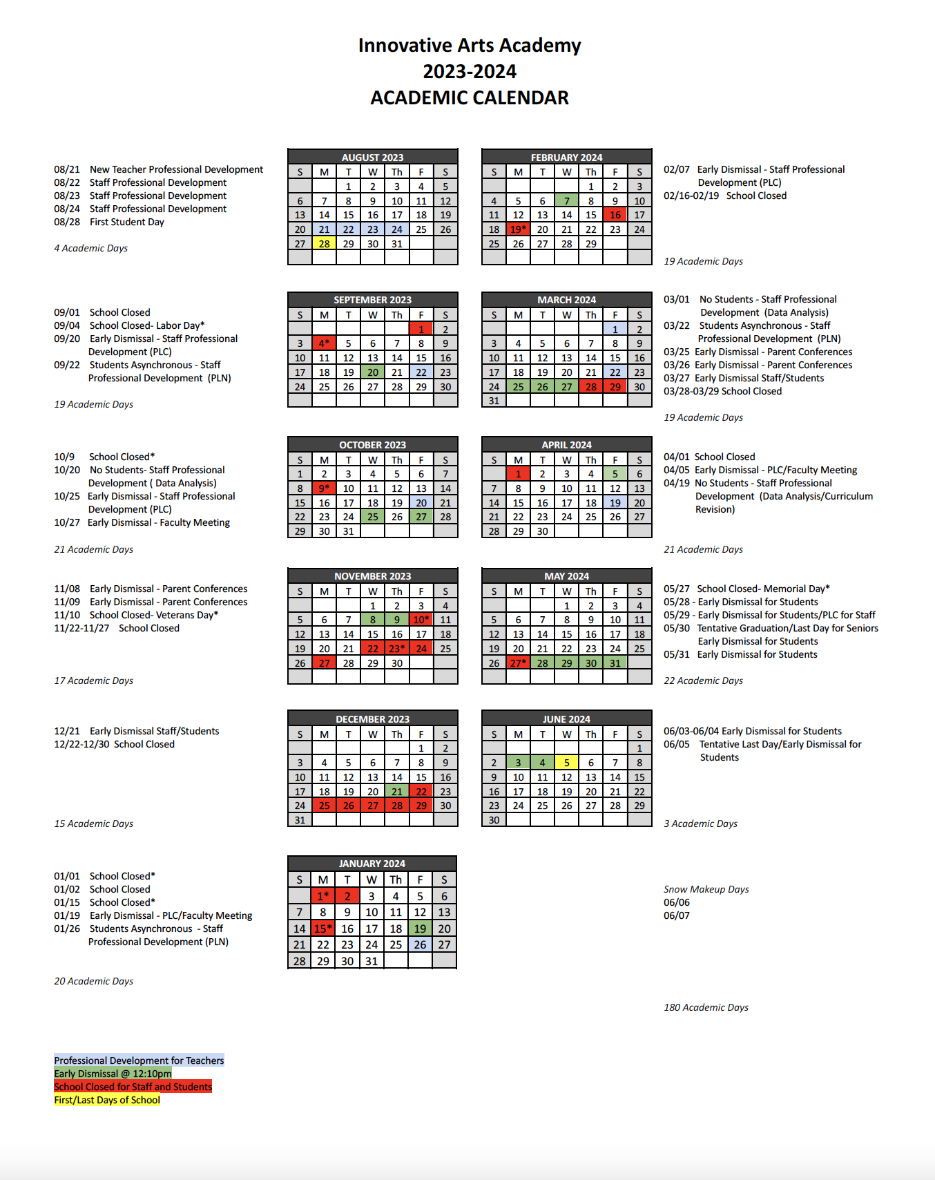  23/24 Academic Calendar